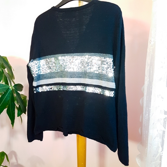 Black and Gray Rino Rossi sequin cardigan - Picture 2 of 7